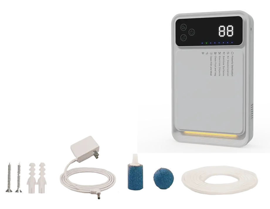 Generador de ozono WT-1500 eliminando pesticidas y bacterias en frutas y verduras